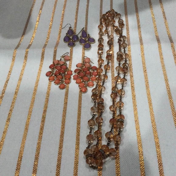 2 chandelier earrings and necklace - Picture 1 of 6